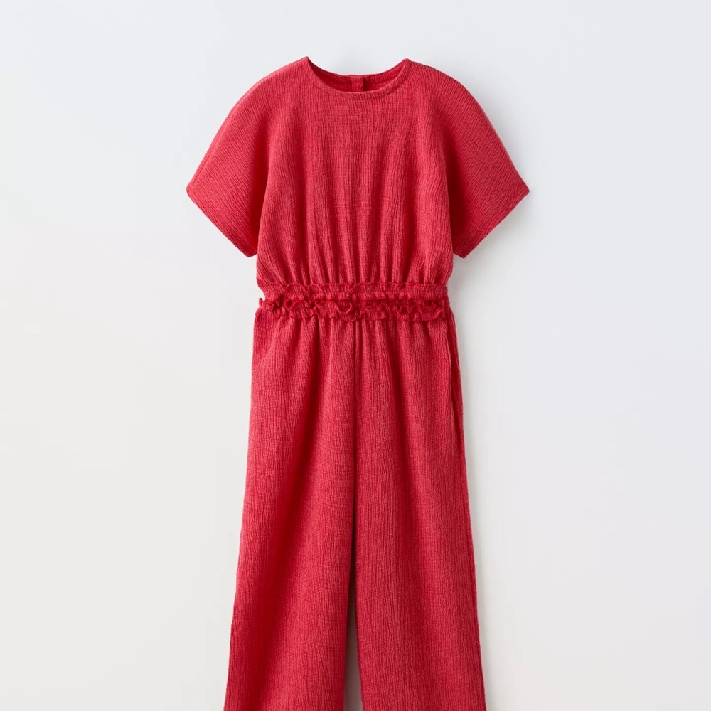 Zara girls long textured jumpsuit